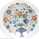 White Marble Round Serving Mosaic Plate Precious Inlay Kitchen Gifts Home Decor