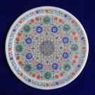 9" Marble Rare Very Fine Work Plate Decorative PietraDura Micro Inlay Mosaic Art 9" Marble Rare Very Fine Work Plate Decorative PietraDura Micro Inlay Mosaic Art