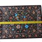 Belgium Black Marble Real Serving Tray Plate Coral Inlay Kitchen Gifts Art Decor