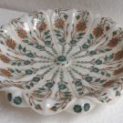 12" Marble Fruits Bowl Malachite Mosaic Hakik Inlay Handmade Home Decor Art Gift