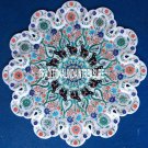 21" Marvelous White Marble Dish Plate Multi Stone Inlay Mosaic Home Decor Gifts
