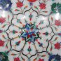 15" Marble Round Plate Multi Stone Floral Work Inlay Pietradure Home Decor Gift