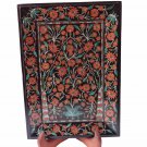 Belgium Black Marble Real Serving Tray Plate Hakik Marquetry Inlaid Gifts Decor Belgium Black Marble Real Serving Tray Plate Hakik Marquetry Inlaid Gifts Decor