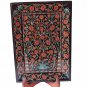 Belgium Black Marble Real Serving Tray Plate Hakik Marquetry Inlaid Gifts Decor