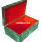 6"x4"x3" Marble Malachite Jewelry Storage Box Marquetry Inlay Gems Decor Gifts