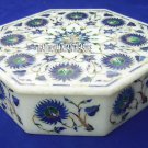 5"x5" Marble  Jewelry Box Lapis Gems Inlaid Collectible Ramjan Special Gifts