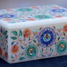 Antique White Marble Jewelry Box Micro Mosaic Inlay Marquetry Home Decor Gifts Antique White Marble Jewelry Box Micro Mosaic Inlay Marquetry Home Decor Gifts