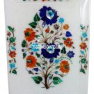 14"x10" White Marble Dish Tray Plate Marquetry Hakik Floral Inlay Table Art Gift 14"x10" White Marble Dish Tray Plate Marquetry Hakik Floral Inlay Table Art Gift
