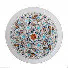 14"x14" Marble Serving Dish Plate Peacock Inlaid Marquetry Ktichen Decor Gifts 14"x14" Marble Serving Dish Plate Peacock Inlaid Marquetry Ktichen Decor Gifts