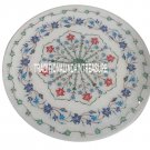 12" White Marble Round Tray Plate Lapis Inlay Mosaic Gemstone FIne Art Deco Gift 12" White Marble Round Tray Plate Lapis Inlay Mosaic Gemstone FIne Art Deco Gift
