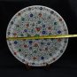 15" White Marble Rare Marble Round Plate Pietra Dura Inlaid Handmade Decor