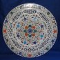 15" Decorative White Marble Plate Filigree Handmade New Year Table Decor Gifts