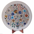 Indian White Makrana Serving Tray Plate Lapis Lazuli Pietradure Inlay Arts Decor Indian White Makrana Serving Tray Plate Lapis Lazuli Pietradure Inlay Arts Decor