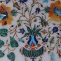 Indian White Makrana Serving Tray Plate Lapis Lazuli Pietradure Inlay Arts Decor