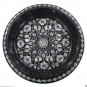 13" Black Marble Fruit Bowl Pietra Dura Mosaic Marquetry Arts Inlay Gifts Decor