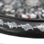 13" Black Marble Fruit Bowl Pietra Dura Mosaic Marquetry Arts Inlay Gifts Decor