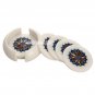 White Marble Coffee Tea Coaster Set Semi Precious Gemstone Art Mosaic Home Decor