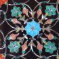 Belgium Black Marble Real Jewelry Box Malachite Marquetry Inlay Floral Art Decor