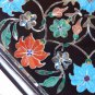 Belgium Black Marble Real Jewelry Box Malachite Marquetry Inlay Floral Art Decor