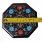 Belgium Black Marble Real Jewelry Box Malachite Marquetry Inlay Floral Art Decor
