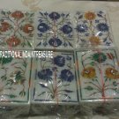 Set of 6 White Marble Jewelry Storage Box Mosaic Collectible Art Gem Inlay Gifts Set of 6 White Marble Jewelry Storage Box Mosaic Collectible Art Gem Inlay Gifts