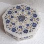6"x6"x2" Marble Jewelry Box Handmade Lapis Lazuli Mosaic Art Inlaid Decor Gifts