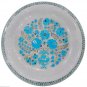 White Marble Fruit Bowl Real Turquoise Gems Inlaid Marquetry Kitichen Arts Gift