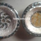 Set of 2 Marble Fruit Bowl Real Stone Mosaic Floral InlayHome Decorative Gifts