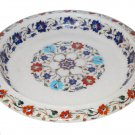 White Marble Dry Fruit Bowl Rare Inlay Mosaic Marquetry Floral Table Decor Gifts White Marble Dry Fruit Bowl Rare Inlay Mosaic Marquetry Floral Table Decor Gifts