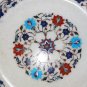 White Marble Dry Fruit Bowl Rare Inlay Mosaic Marquetry Floral Table Decor Gifts