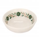 5"x5''x1.5'' White Marble Dry Fruit Bowl Malachite Pietradura Inlay Mosaic Decor 5"x5''x1.5'' White Marble Dry Fruit Bowl Malachite Pietradura Inlay Mosaic Decor