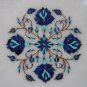 12" White Marble Dish Plate Decorative Lapis Lazuli Pietra Dura Handmade Gifts