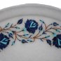 12" White Marble Dish Plate Decorative Lapis Lazuli Pietra Dura Handmade Gifts