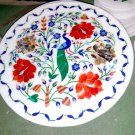 15" Marble Plate Handmade Lapis Lazuli Floral Peacock Paua Shell Hakik Gifts Art 15" Marble Plate Handmade Lapis Lazuli Floral Peacock Paua Shell Hakik Gifts Art