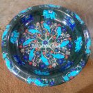 12" Marble Black Fruit Bowl Real Turquoius Marquetry Work Inlay Table Decor Gift