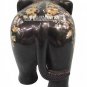 7" Black Marble Elephant Statue Real Abalone Stones Inlay Pietradure Decor Gift