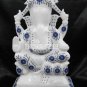 12" White Marble Lord Ganesha Statue Lapis Stone Art Collectible Decor Art Gift