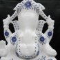 12" White Marble Lord Ganesha Statue Lapis Stone Art Collectible Decor Art Gift