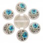 White Marble Coaster Set Turquoise Stone Art Inlay Kitchen Table Decor Home Gift