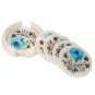 White Marble Coaster Set Turquoise Stone Art Inlay Kitchen Table Decor Home Gift