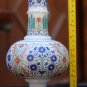 Antique White Marble Flower Jar Rare Semi Mosaic Inlay Marquetry Collectible Art