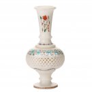 8"x4'' White Marble Flower Vase Gemstone Art Inlay Grill Art Semi Precious Decor