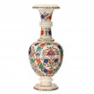 14"x6'' White Marble Flower Vase Multi Floral Art Inlay Mosaic Table Home Gifts 14"x6'' White Marble Flower Vase Multi Floral Art Inlay Mosaic Table Home Gifts
