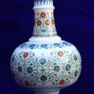 Antique White Marble Flower Vase Micro Mosaic Inlay Work Home Collectible Gifts Antique White Marble Flower Vase Micro Mosaic Inlay Work Home Collectible Gifts