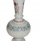 White Marble Flower Vase Pot Rare Mosaic Inlay Marquetry Gifts Collectible Arts White Marble Flower Vase Pot Rare Mosaic Inlay Marquetry Gifts Collectible Arts