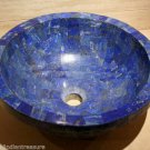 15" Exclusive Marble Round Washbasin Lapis Lazuli Natural Stone Sink Home Decor 15" Exclusive Marble Round Washbasin Lapis Lazuli Natural Stone Sink Home Decor