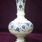 8" White Marble Flower Vase Pot Rare Lapis Flower Arts Marquetry Home Decorative 8" White Marble Flower Vase Pot Rare Lapis Flower Arts Marquetry Home Decorative