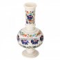 12"x5'' White Marble Flower Vase Elephant Floral Art Inlay Marquetry Decor Gifts