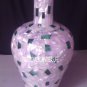 15" Marble Flower Pot Rare Seashell Stone Mosaic Inlay Art Table Home Decor Gift