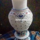 12" White Marble Flower Pot Rare Lapis Stone Inlay Work Pietradura Decor Gifts